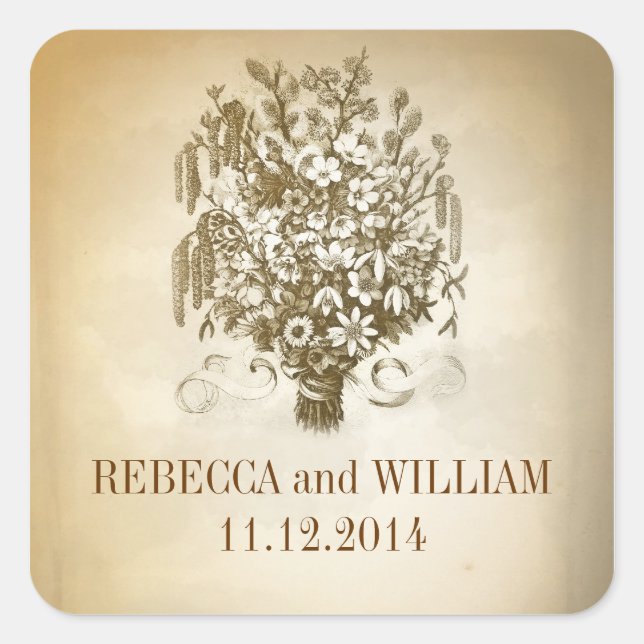 beautiful vintage wedding stickers (Front)