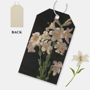 Beautiful Vintage White Easter Lilies Gift Tag