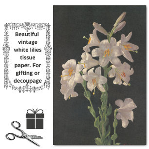 Beautiful Vintage White Easter Lilies Tissue Paper