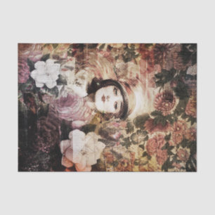 Beautiful Vintage Woman Flower Abstract Tissue Paper