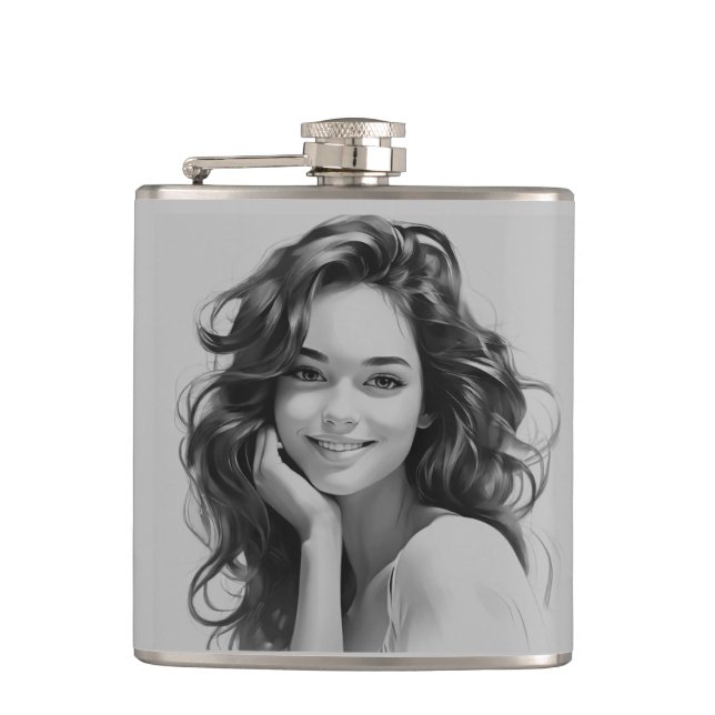 Beautiful Vinyl Wrapped Flask (Front)