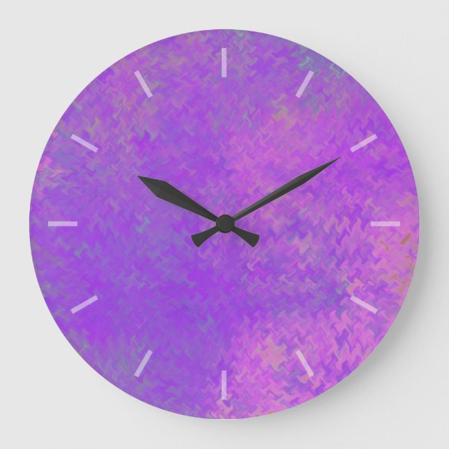 Beautiful Violet Marbled Paper Design Clock (Front)