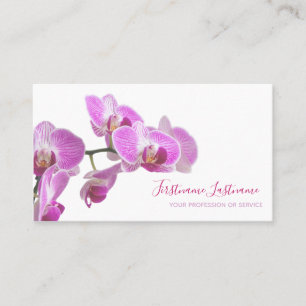 Beautiful violet pink orchid flower on white! busi business card