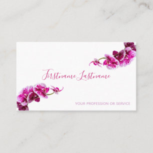 Beautiful violet pink orchid flowers on white! business card