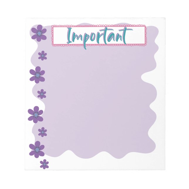 Beautiful Violets Important Notepad (Front)