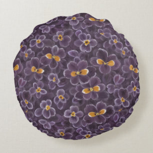 Beautiful Violets Round Pillow