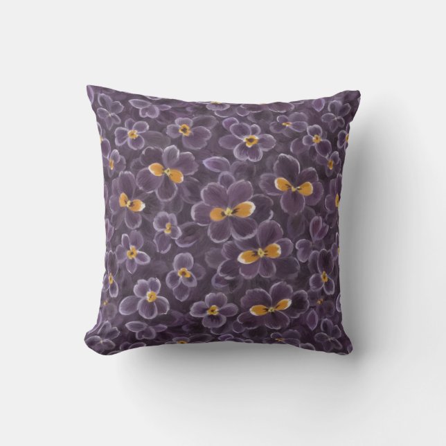 Beautiful Violets Throw Pillow (Front)