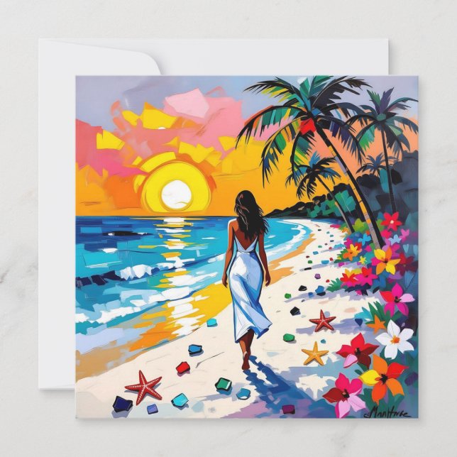 Beautiful Walk on the Beach Card (Front)