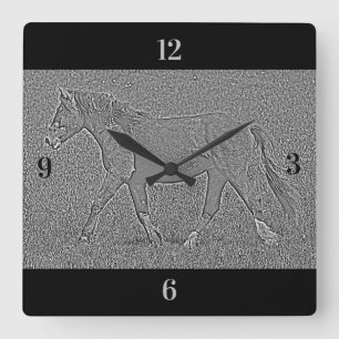 Beautiful Wall Clock - Embossed Horse