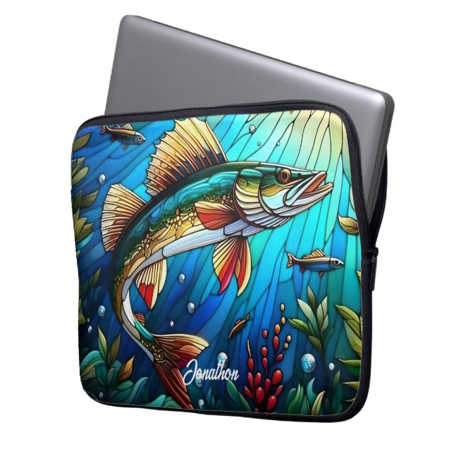 Beautiful Walleye Pike in Lake  Laptop Sleeve (Front Left)
