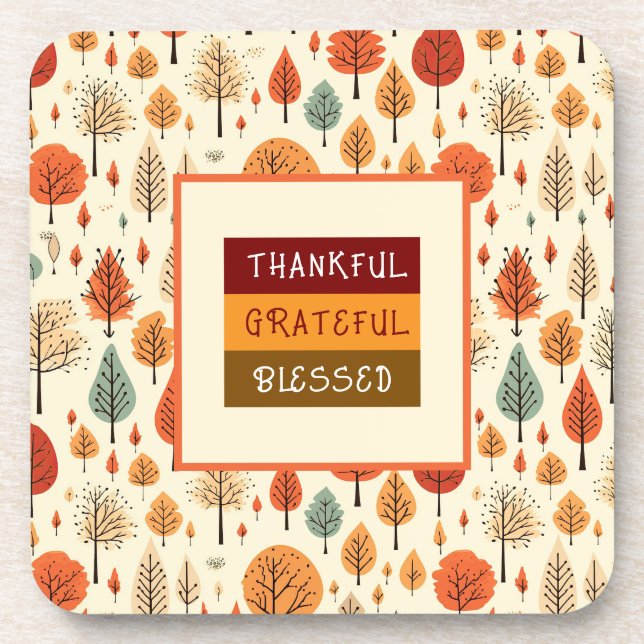 Beautiful warm autumn leaves coaster (Front)