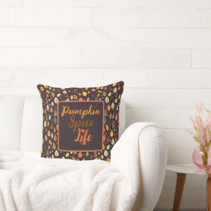 Beautiful warm autumn leaves throw pillow