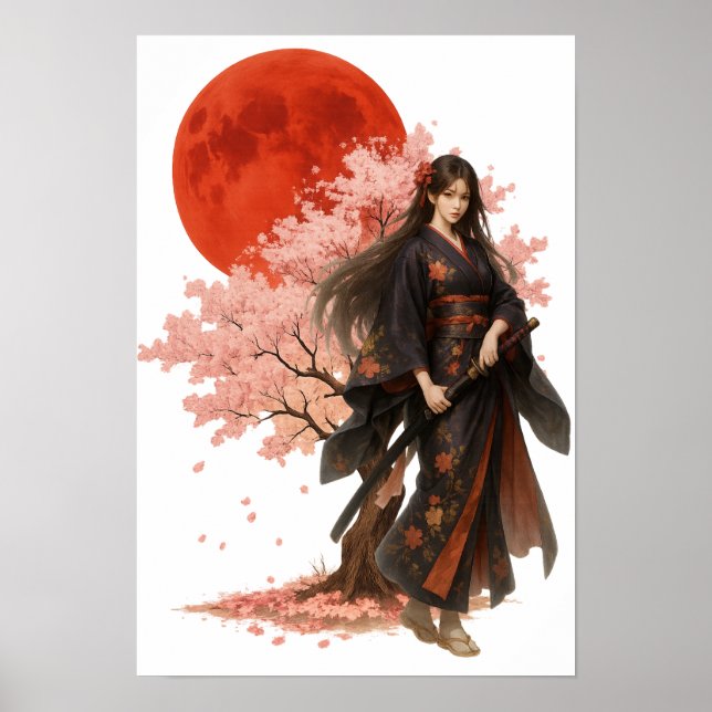 Beautiful Warrior | Oriental Japanese Art Poster (Front)