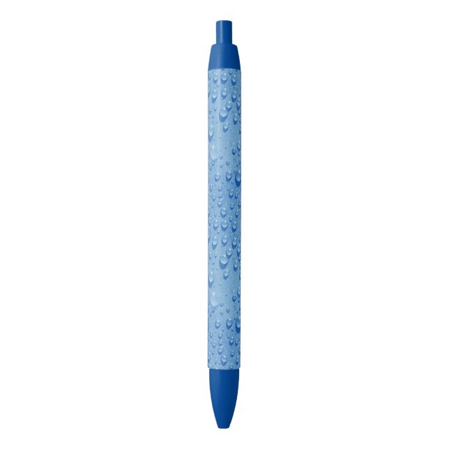 Beautiful Water Drops Modern Elegant Template Blue Ink Pen (Front Vertical)