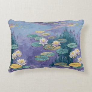 Beautiful Water Lilies Monet Art Accent Pillow