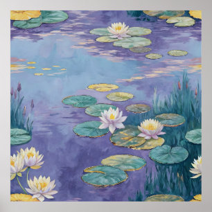 Beautiful Water Lilies Monet Art Poster