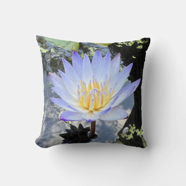 Beautiful Water Lily Photo Throw Pillow (Front)