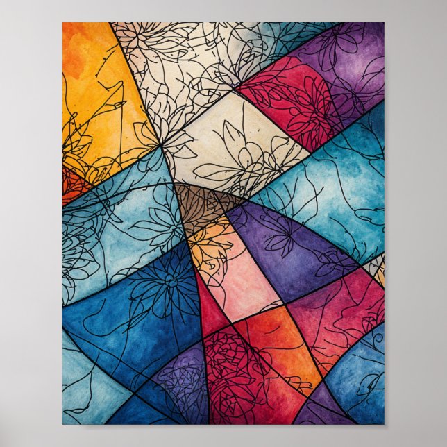 Beautiful Water paint with floating Poster (Front)