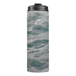beautiful water surface abstract, aerial, aqua, ba thermal tumbler