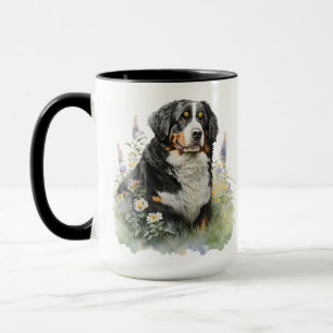 BEAUTIFUL WATERCOLOR BERNESE MOUNTAIN DOG MUG