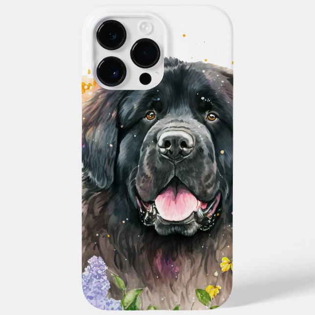BEAUTIFUL WATERCOLOR BLACK NEWFOUNDLAND DOG Case-Mate iPhone CASE (Back)