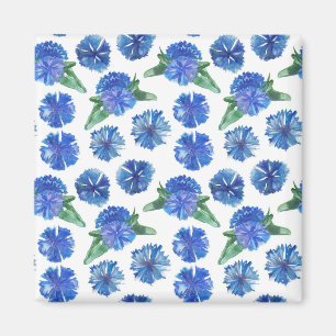 Beautiful watercolor blue cornflowers magnet