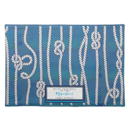 Beautiful watercolor blue green white knots custom placemat