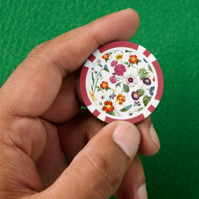 Beautiful Watercolor Botanical Poker Chips (Hand)