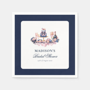 Beautiful watercolor Bridal Shower Personalized Napkin