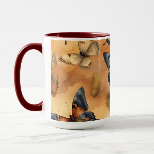 Beautiful Watercolor Butterflies  Mug (Left)