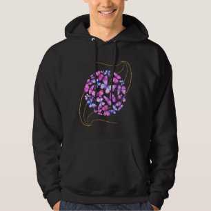 Beautiful Watercolor Butterflies with Gold Bling Hoodie