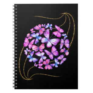 Beautiful Watercolor Butterflies with Gold Bling Notebook