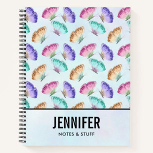 Beautiful Watercolor Butterfly Pattern Notebook