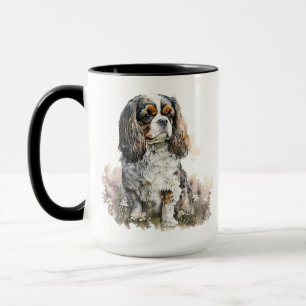 BEAUTIFUL WATERCOLOR CAVALIER KING CHARLES SPANIEL MUG
