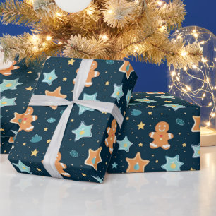 Beautiful Watercolor Christmas Gingerbread Wrapping Paper