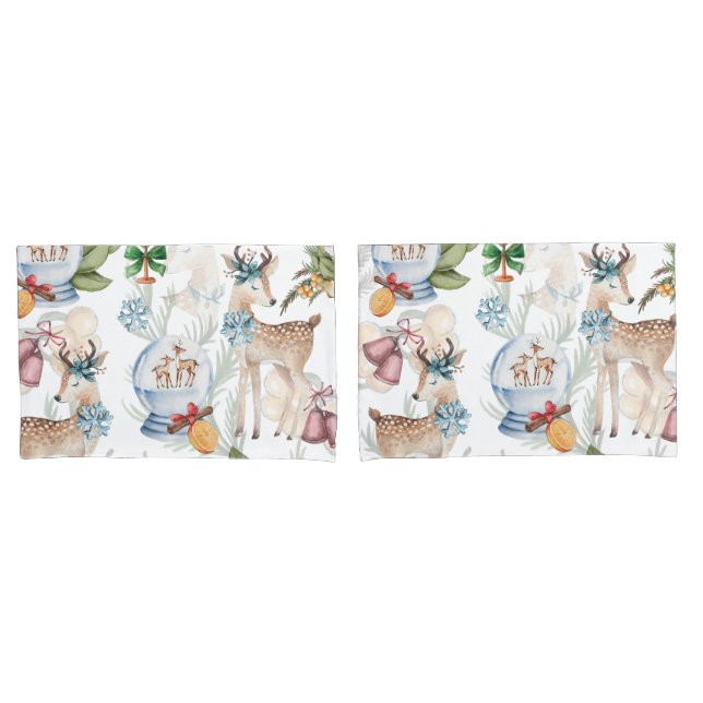Beautiful Watercolor Christmas Pillowcase (Front-Set)