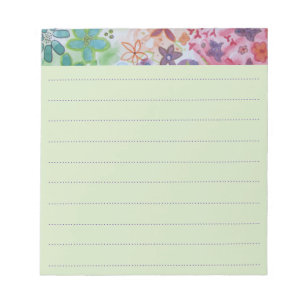Beautiful Watercolor Colorful Flowers Lined Notepad