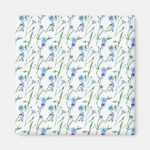 Beautiful watercolor cornflowers magnet