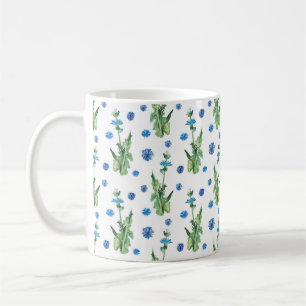 Beautiful watercolor cornflowers pattern coffee mug