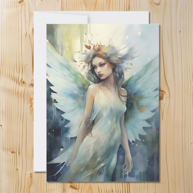 Beautiful Watercolor Fairy Holiday Card (Creator Uploaded)