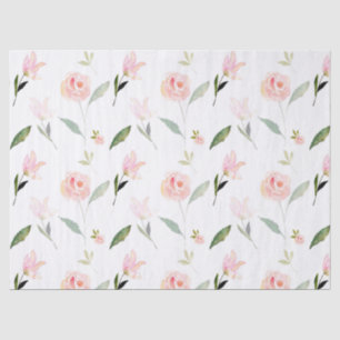 Beautiful Watercolor Floral Blush Pink Tissue Paper