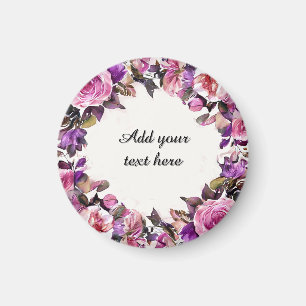 Beautiful Watercolor Floral Border Magnet