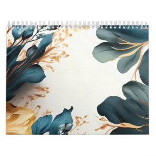 Beautiful watercolor floral calendar