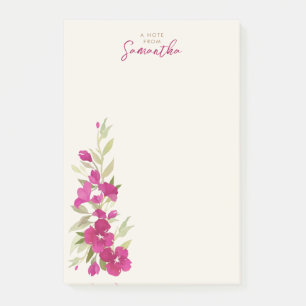 Beautiful watercolor floral custom design post-it notes