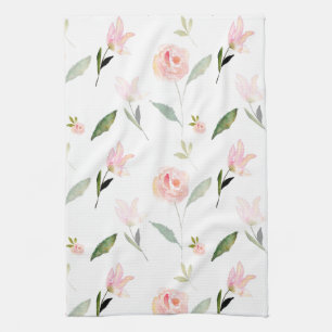 Beautiful Watercolor Floral Kitchen Towel