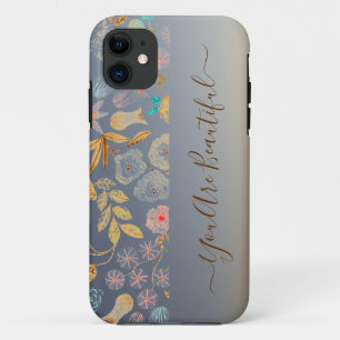 Beautiful watercolor floral pattern iPhone Case