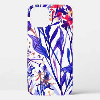 Beautiful watercolor floral seamless pattern iPhone 12 case
