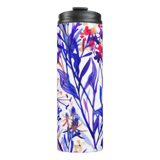 Beautiful watercolor floral seamless pattern thermal tumbler
