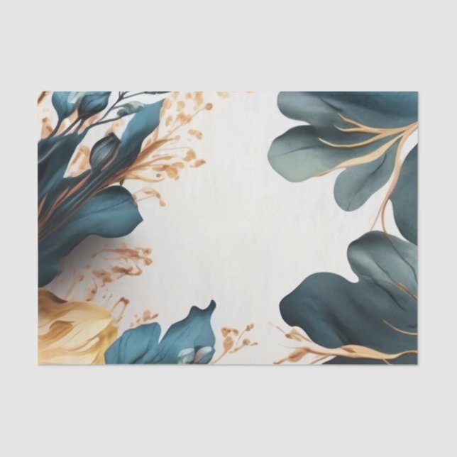 Beautiful watercolor floral tissue paper (Front)