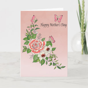 Beautiful Watercolor Flower Happy Mother's Day Card